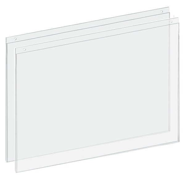 Clear Acrylic Wall Hanging Frame 22'' wide x 17'' High - Horizontal/Landscape, 2PK